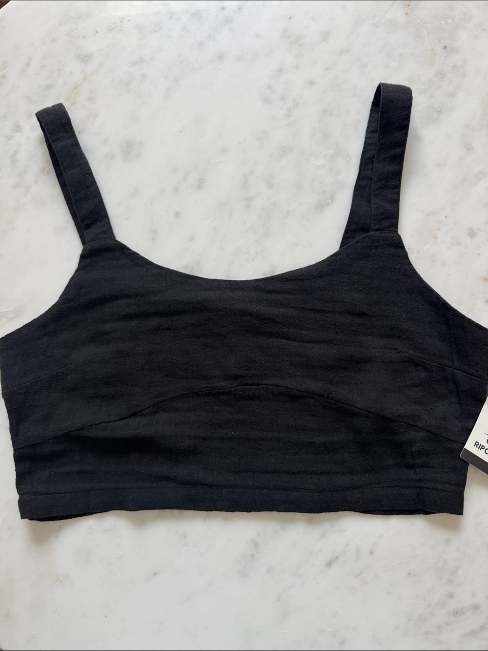 Rip Curl Black Cropped Tank Bra Top